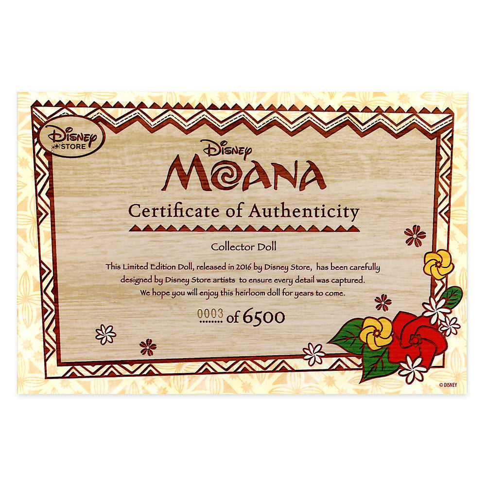 Heirloom Voyager Moana Doll, LE 6500 Disney Limited Edition 2016