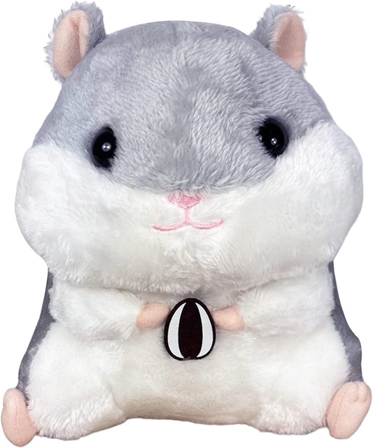 Gray Hamster Holding Sunflower Seed Plush