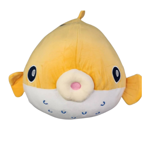 LARGE Takashoji Orange Puffer Fish - Round 1 Arcade Plush