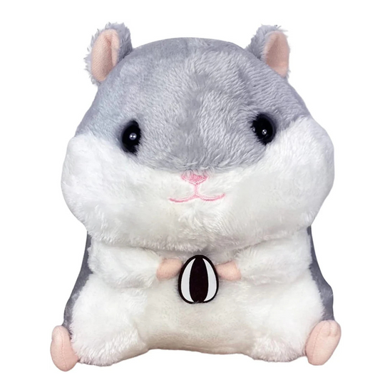 Gray Hamster Holding Sunflower Seed Plush