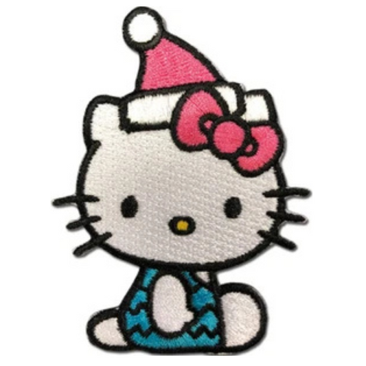 HELLO KITTY - HELLO KITTY 10 PATCH (WEARNIG PINK SANTA HAT SITTING)