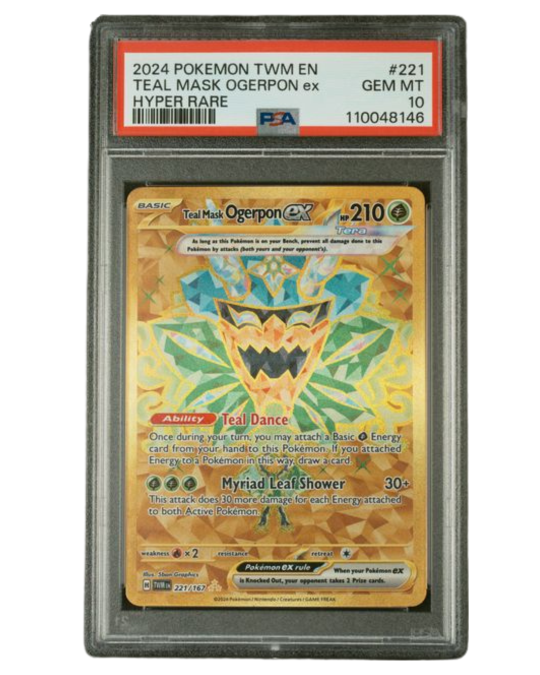 2024 POKEMON TWM EN-TWILIGHT MASQUERADE #221 TEAL MASK OGERPON ex HYPER RARE