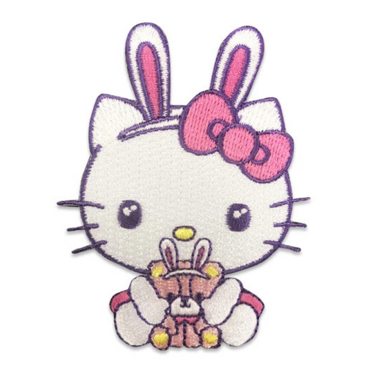 HELLO KITTY - HELLO KITTY WEARING RABBIT EAR HEADBAND PATCH