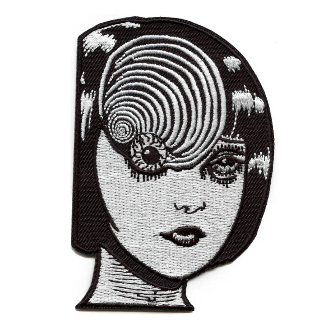 Junji Ito Uzumaki Azami Kurotani Patch Black Spiral Embroidered Iron On