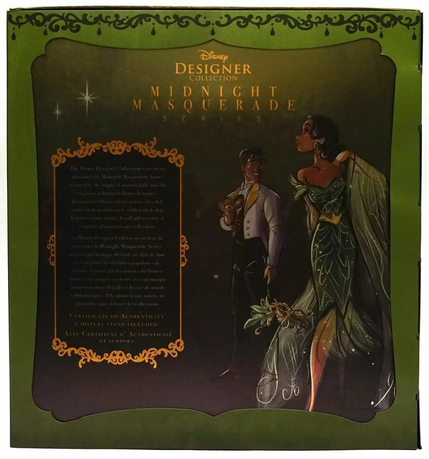 D23 Expo 2019 Disney Designer Midnight Masquerade Tiana & Naveen LE Doll Set