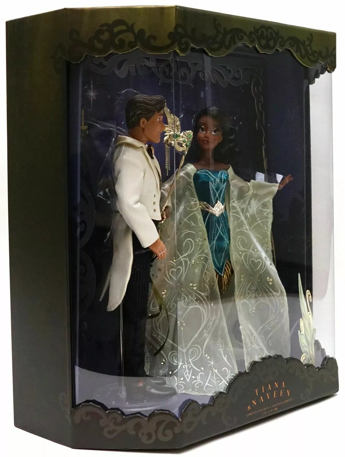 D23 Expo 2019 Disney Designer Midnight Masquerade Tiana & Naveen LE Doll Set